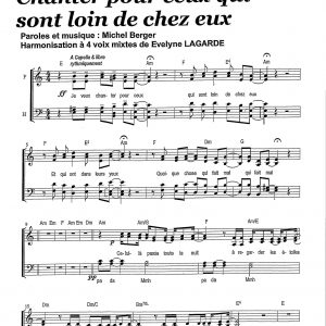 CHANTER POUR CEUX QUI SONT LOIN DE CHEZ EUX