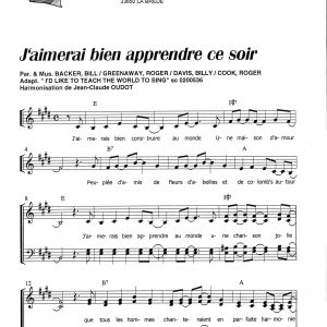 J'AIMERAI BIEN APPRENDRE CE SOIR