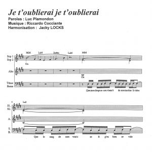 JE T'OUBLIERAI JE T'OUBLIERAI