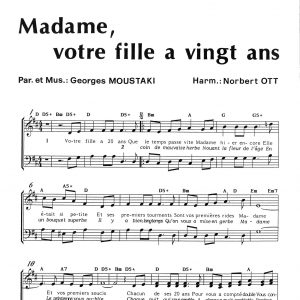 MADAME VOTRE FILLE A 20 ANS