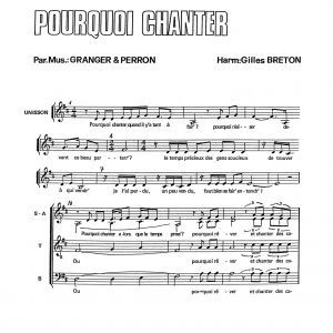 POURQUOI CHANTER