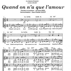 QUAND ON N'A QUE L'AMOUR