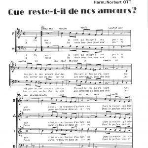 QUE RESTE-T-IL DE NOS AMOURS