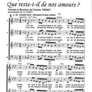 QUE RESTE-T-IL DE NOS AMOURS?