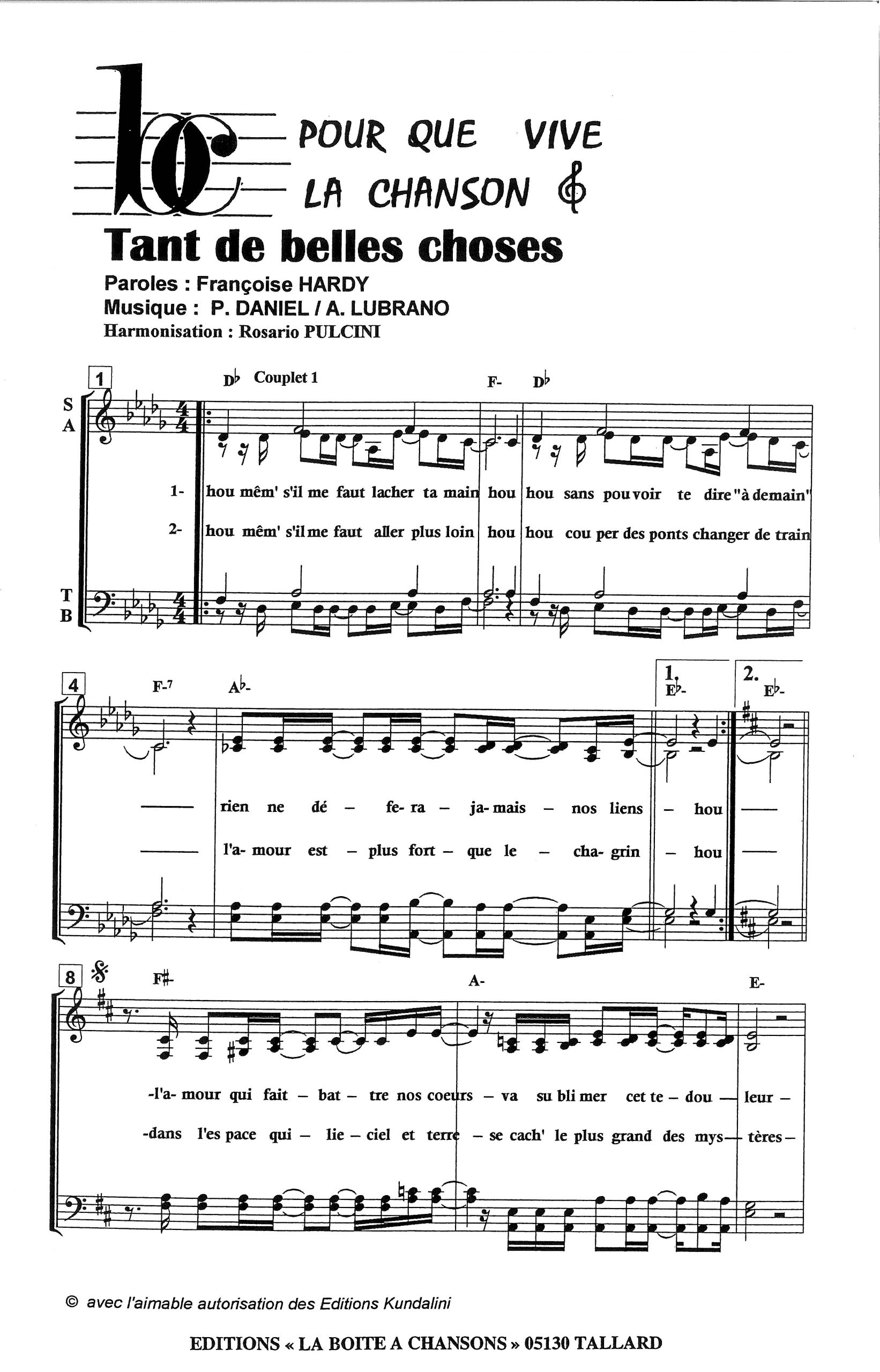 TANT DE BELLES CHOSES