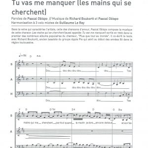 TU VAS ME MANQUER (les mains qui se cherchent)