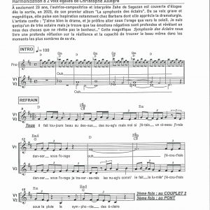 SYMPHONIE DES ECLAIRS - 2 voix égales