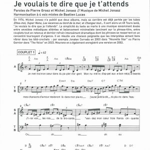 JE VOULAIS TE DIRE QUE JE T'ATTENDS