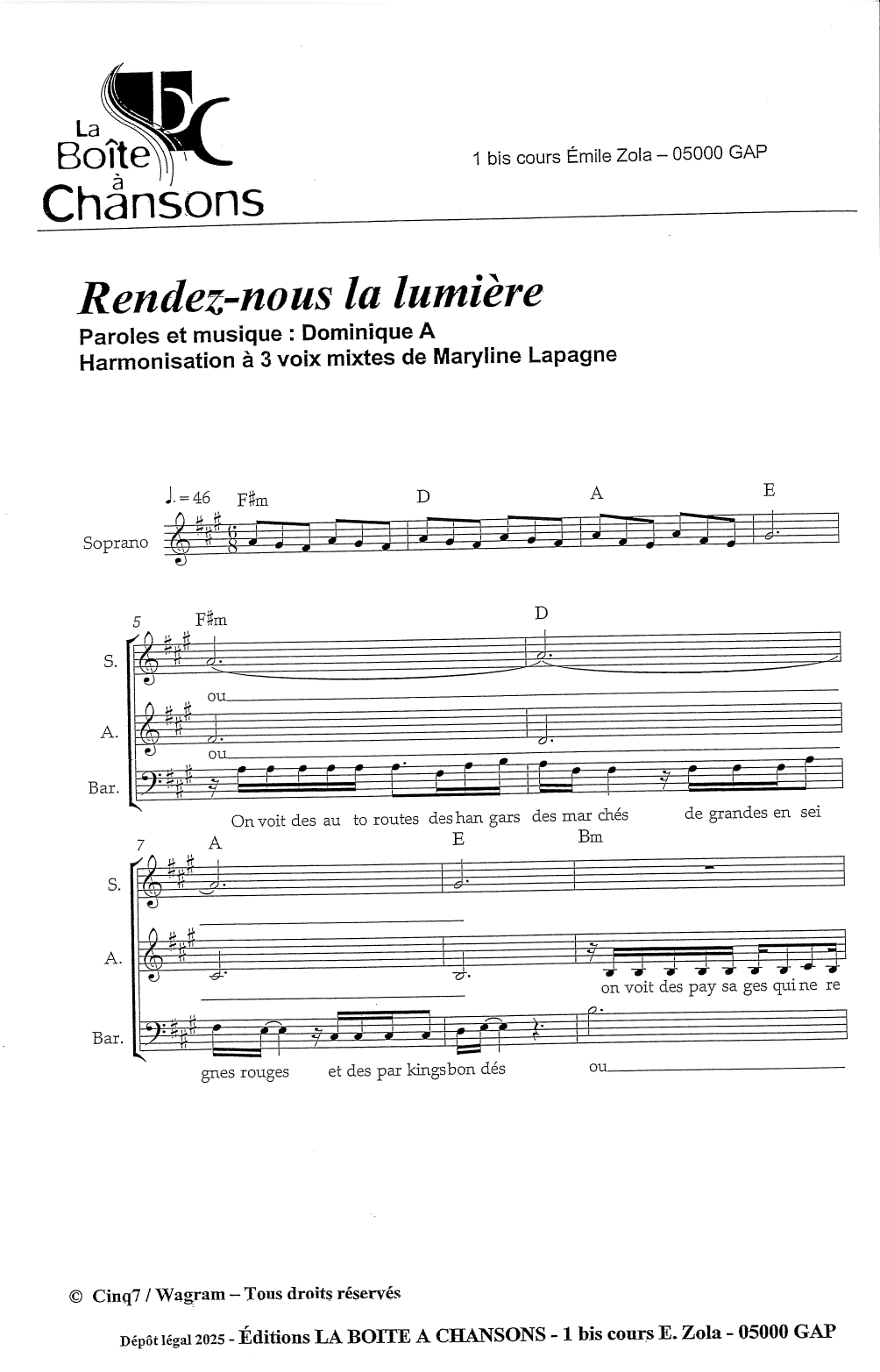 RENDEZ NOUS LA LUMIERE